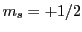 $m_s = +1/2$